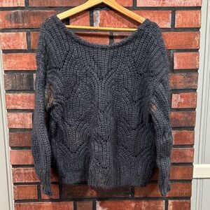 Sezane Charcoal/Emerald Sweater